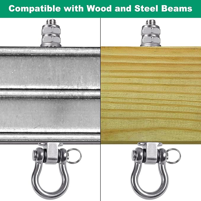 SELEWARE Heavy Duty Bearing Swing Hangers, 2 Pack Stainless Steel Swing Set - Image 4