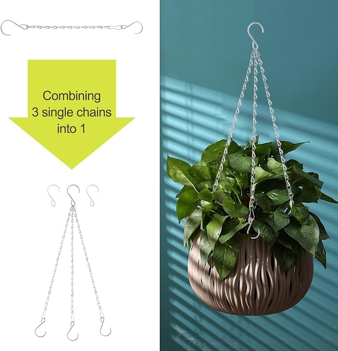 RIFNY 20 Inch Silver Chain for Hanging Plants, Small Plant Chains for Hanging - Image 4