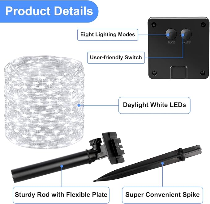 Brightever Solar String Lights Waterproof 288FT, Solar Twinkle Lights - Image 3
