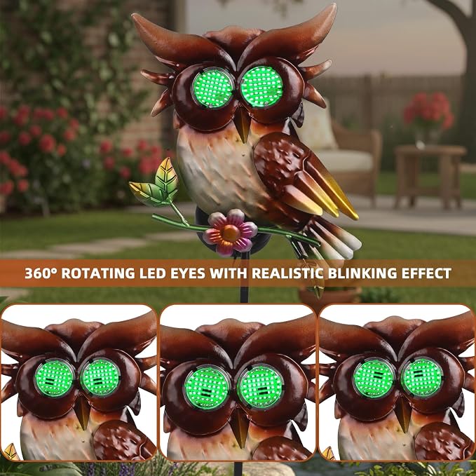 Solar Owl Garden Stakes Decorative - Image 2