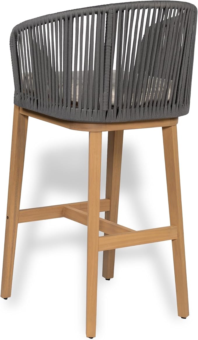 Christopher Knight Home Zax Set of 2 Patio Barstool, Acacia Wood & Rope Outdoor - Image 10