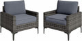 Jing's Villa 2-Piece Outdoor Sectional Single Chair Set, All-Weather Wicker by JingsVillaOutdoorFurniture