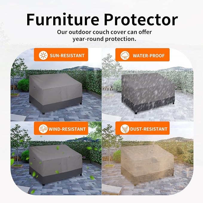 Easy-Going Waterproof Outdoor Loveseat, Heavy Duty Deep 2-Seater Patio Couch - Image 5