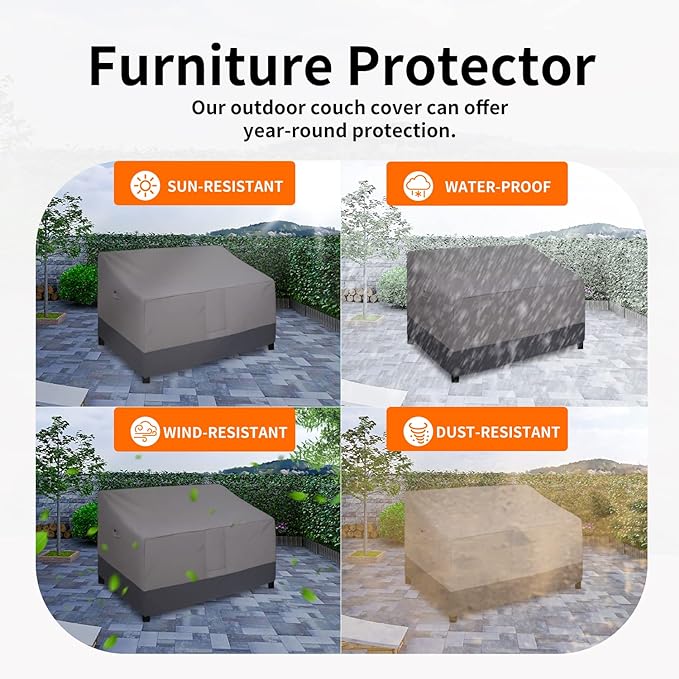 Easy-Going Waterproof Outdoor Loveseat Cover, Heavy Duty Deep 2-Seater Patio - Image 5