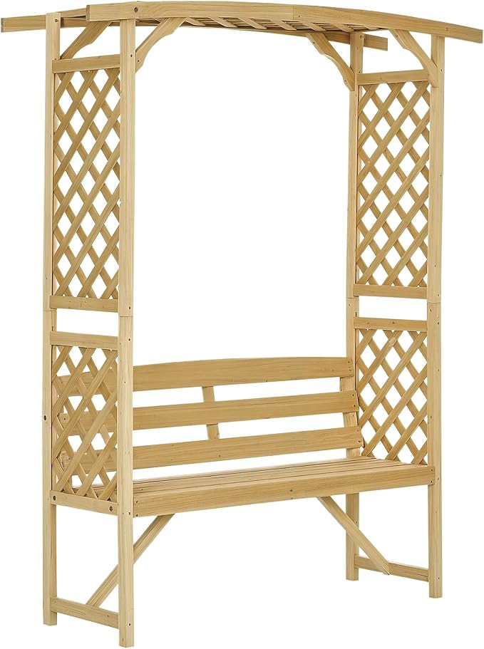 Outsunny Patio Garden Bench Arbor Arch by Outsunny