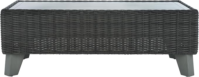 SAFAVIEH Couture Collection Margarita Dark Grey Faux Wicker Rectangle - Image 5