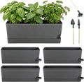 4 Pack Self Watering Pots for Indoor Plants 17 Inches Window Boxes Planters by KvyusFlourish