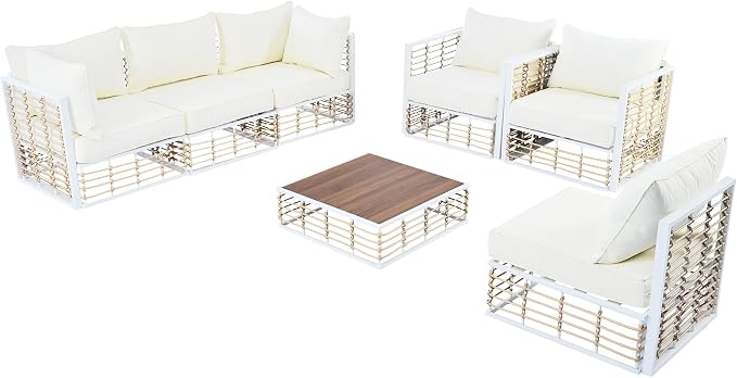 7-Piece Metal Patio Sectional Sofa Set, Free Combination Sofa Set - Image 9