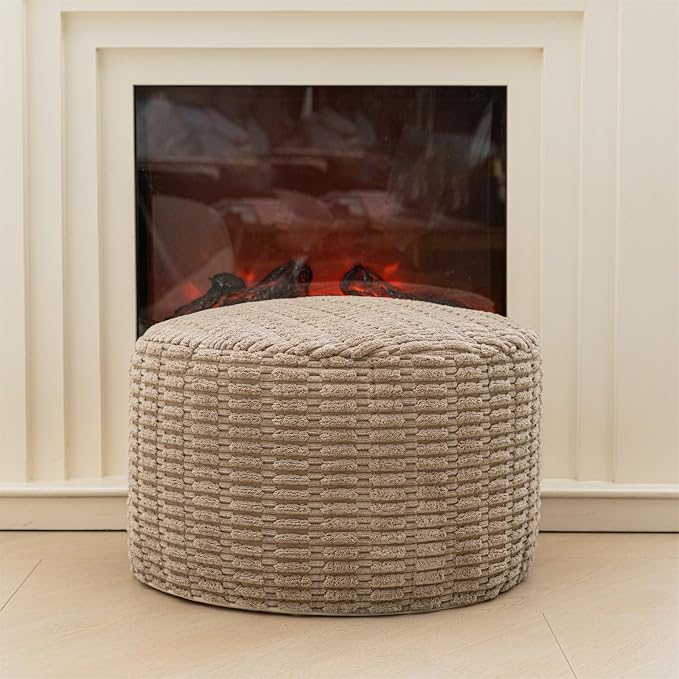 Asuprui Pouf Ottoman Stuffed Round Modern Foam Filled Ottoman Foot Rest Poufs - Image 8