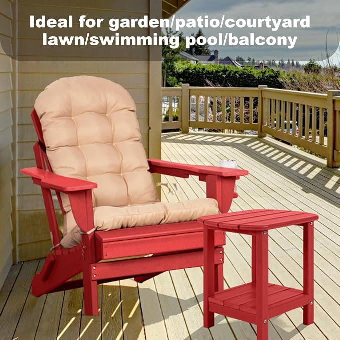 Adirondack Outdoor Side Table, 16.5” HDPE Small Patio Table - Image 3