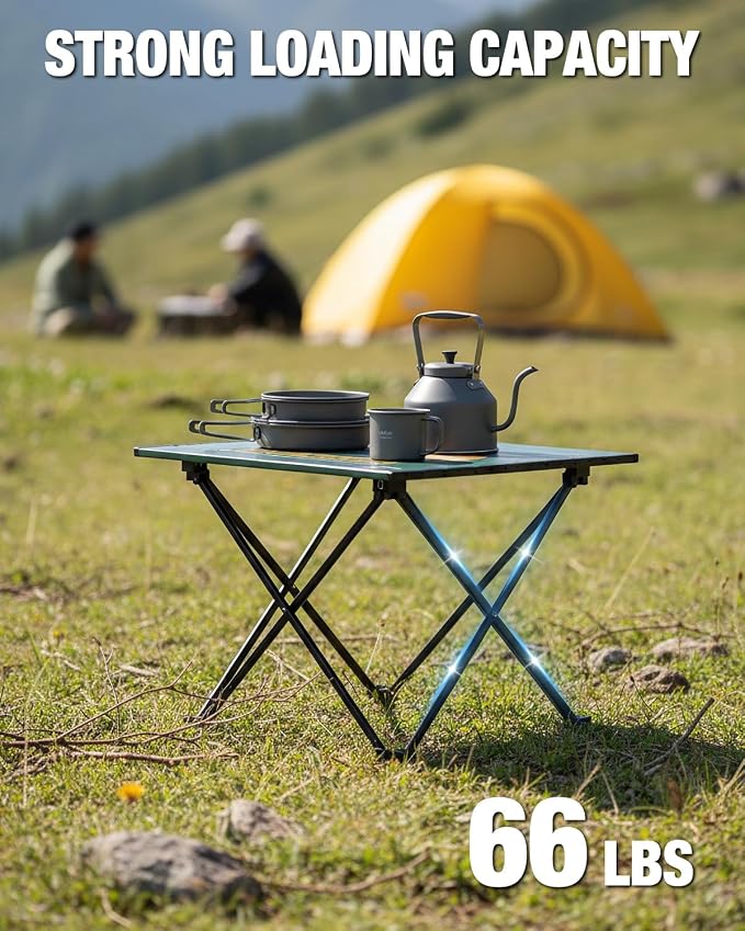 VILLEY Portable Camping Side Table, Ultralight Aluminum Folding Beach Table - Image 6