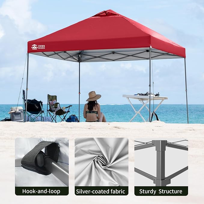 CROWN SHADES Adjustable Height on The Fly, 10x10 Pop Up Canopy - Image 6