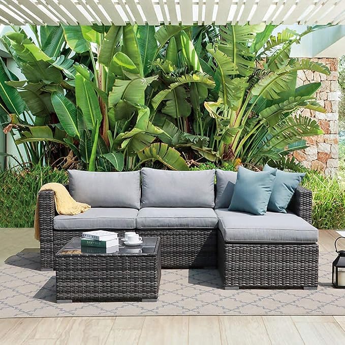 Patiorama 5 Piece Outdoor Patio Furniture Set, Sectional Conversation - Image 8