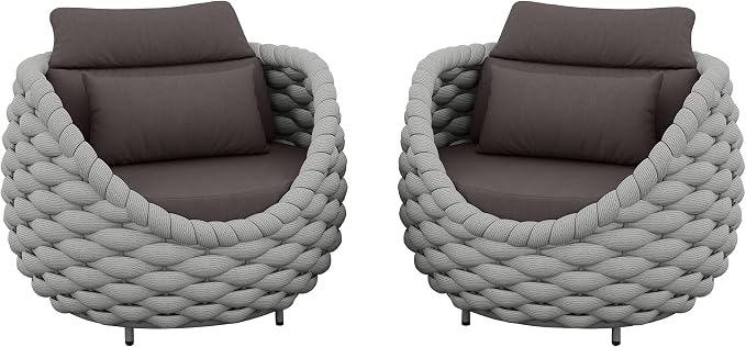 TWT 4 Pieces Patio Sofas All-Weather Rope Balcony Furniture - Image 10
