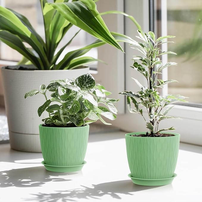 7 inch Flower Pots, 5 Pack Plant Pots - Image 7