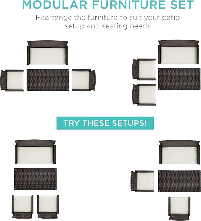 Best Choice Products 4-Piece Outdoor Wicker Patio Conversation Furniture Set - Image 2