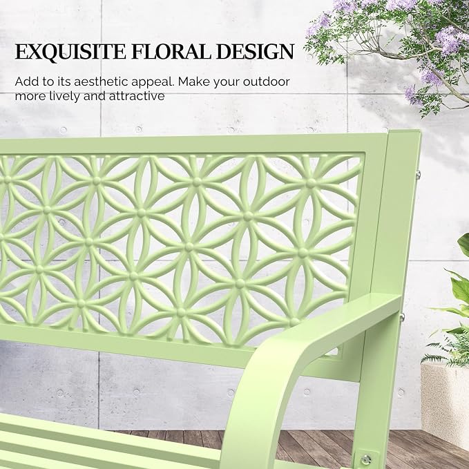VINGLI 50" Outdoor Bench Metal - Image 5