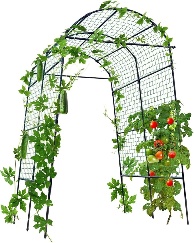 Garden Arch Trellis for Climbing Plants Outdoor, 7.8 ft Tall Cucumber Trellis by follook