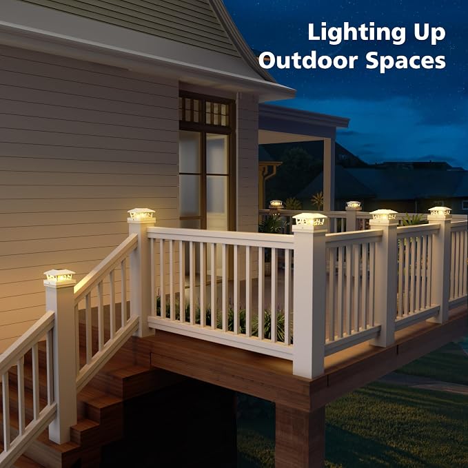 NIORSUN Solar Post Lights Outdoor, Fence Post Solar Lights Warm White Outdoor - Image 7