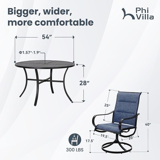 PHI VILLA 7 Piece Outdoor Patio Dining Set - Image 7