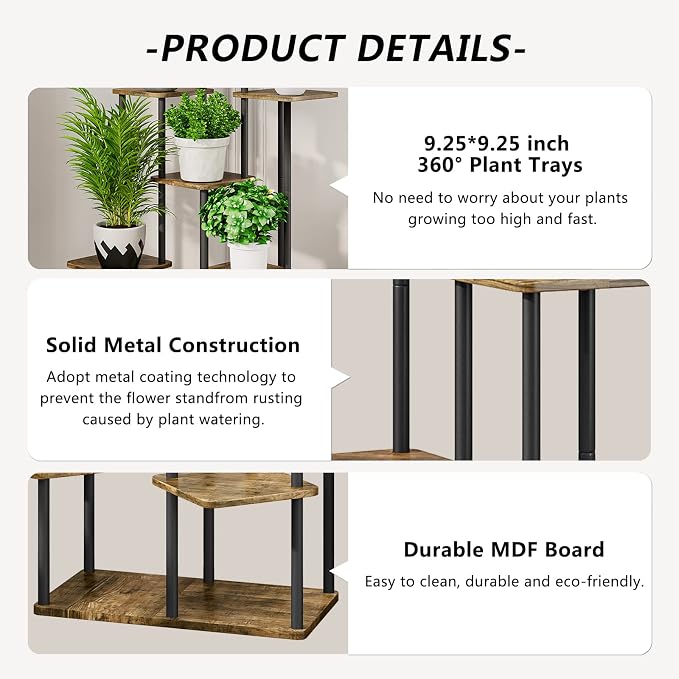AZERPIAN Plant Stand 7 Tier Indoor Metal Flower Shelf - Image 5