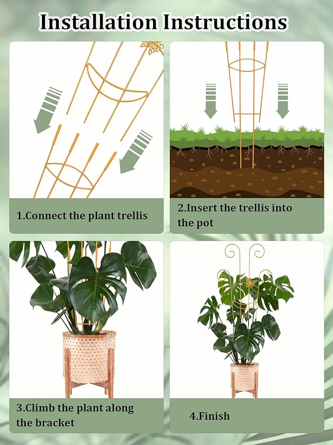 2 Pcs Tall Trellis for Potted Plants, Plant Pothos Climber Support for Monstera - Image 4