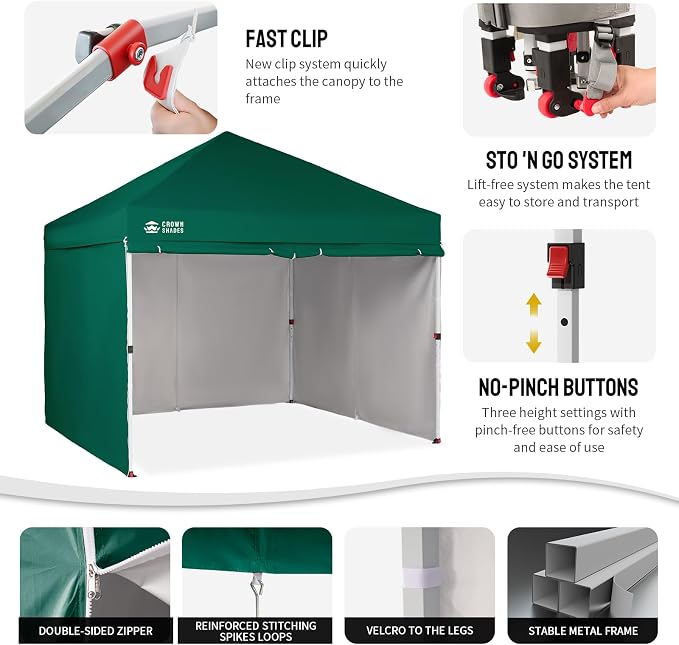 CROWN SHADES 10X10 Comercial Instant Canopy Pop Up Tent - Image 5