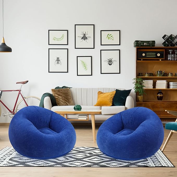 Realspring Inflatable Bean Bag Chairs Outdoor Blow up Camping Chairs Inflatable - Image 2