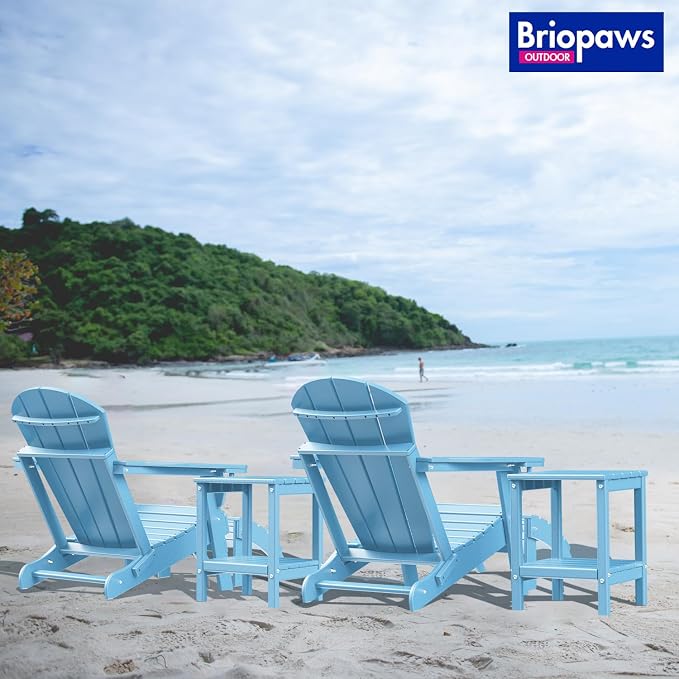 BRIOPAWS Adirondack Ottoman | Folding | HDPE Plastic | Arctic Outdoor Foot Rest - Image 8