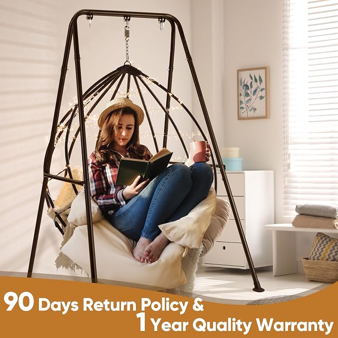 Hammock Chair Stand Only, Heavy Duty Foldable Hammock Stand, 300 lbs Capacity - Image 6