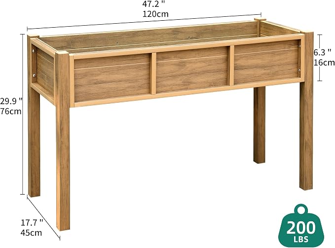 YITAHOME 48x18x30in Raised Garden Bed, Weather Resistant Poly Lumber Planter Box - Image 6