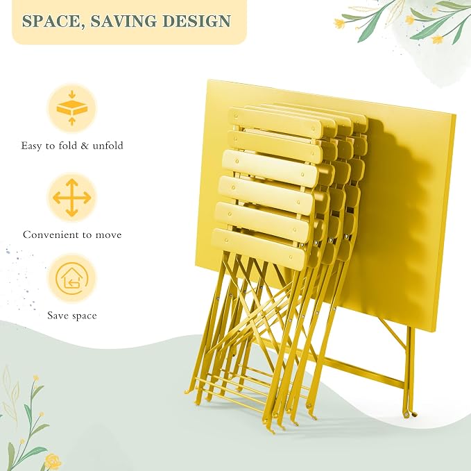 MELLCOM 5-Piece Foldable Patio Dining Set - Image 5