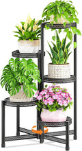 LASZOLA 5 Tiered Folding Tall Plant Stand Indoor Outdoor by LASZOLA