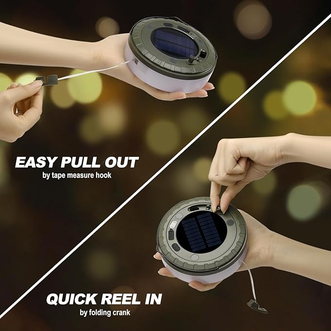 Solar Camping String Lights 1-Pack 2 in 1 Rechargeable - Image 5
