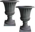Urn Planters 22", Tall Stone-Resin Pedestal Planters by Austram