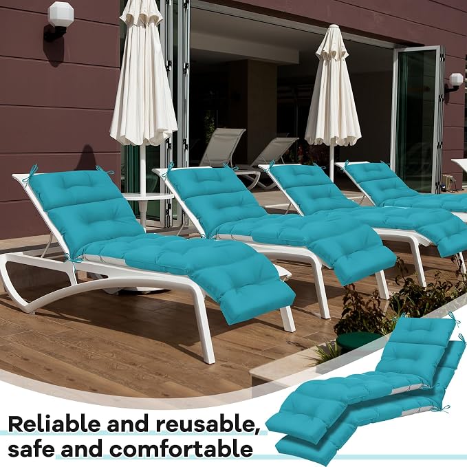 Kigley 2 Pcs Chaise Lounge Cushions 75 x 22 x 5 Inches Soft Lounge Chair - Image 6