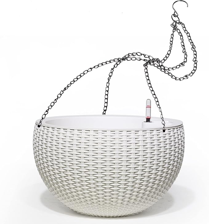 Dexceder 13.5 Inch Large Self Watering Hanging Planters Indoor Outdoor by Dexceder