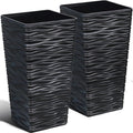 Worth Garden 2-Pack Black Tall Planter by WORTH