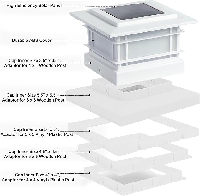 Dynaming 4 Pack Solar Post Cap Lights Outdoor - Image 7