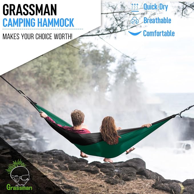Grassman Camping Hammock Double & Single Portable Hammock - Image 8