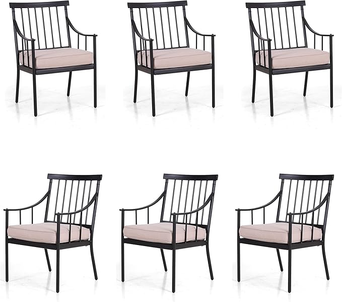 PHI VILLA Outdoor Metal Steel Dining Chairs by PHIVILLAThepioneerofcomfortablehouseholdsupplies