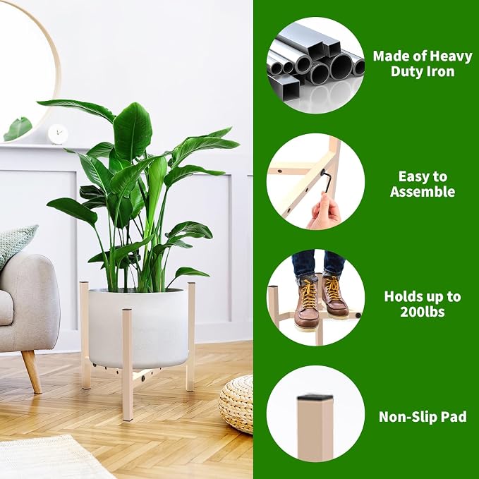 Aripark Plant Stand Indoor Adjustable, Metal Modern Plant Stands, Small Heavy - Image 7