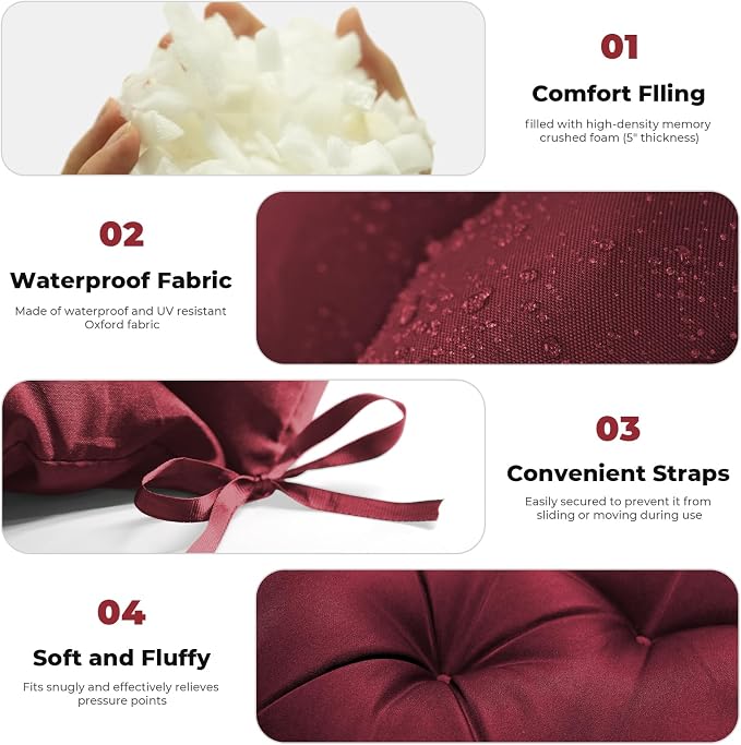 Porch Swing Cushions, Patio Swing Cushions Waterproof - Image 5