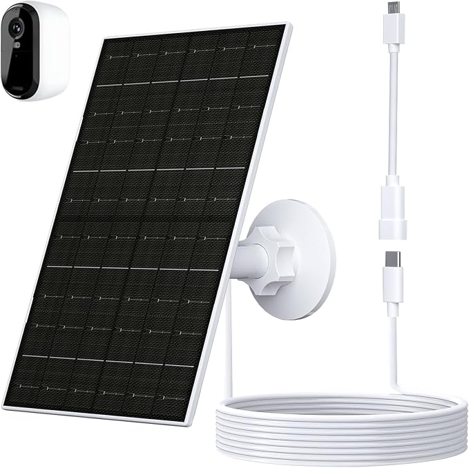 7W Solar Panel for Arlo Essential 2K, Essential XL & Spotlight Cameras by VUEBEE