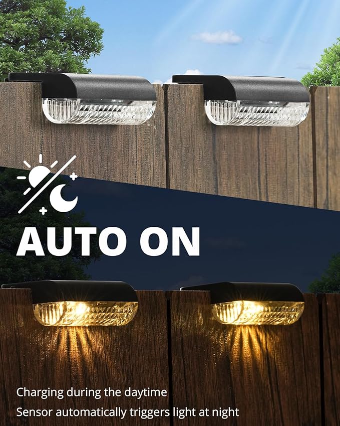 8 Pack Solar Deck Lights Outdoor, Solar Step Lights Waterproof Led Lights - Image 5