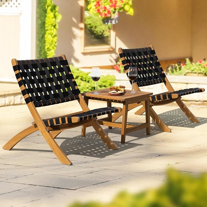IDZO Foldable Reclining Design Heavy Duty 400lbs Capacity Patio Bistro Set 3 by Idzo