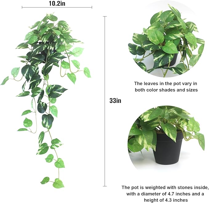 Fake Pothos Hanging Plants - Image 3
