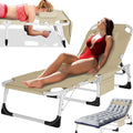 MOPHOTO Beach Lounge Chair, 5-Position Adjustable Tanning Chair by MOPHOTO