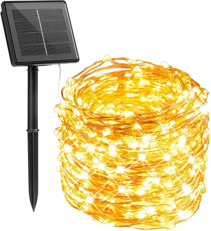 Minetom Solar String Lights for Outside, 33Ft 100 LED Outdoor Solar Fairy Lights by Minetom
