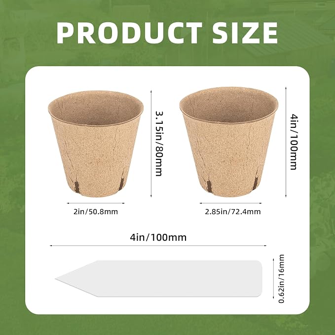 70Pcs Biodegradable 4” Peat Pots - Image 8